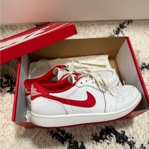 Nike Red and White Low-Top Sneakers